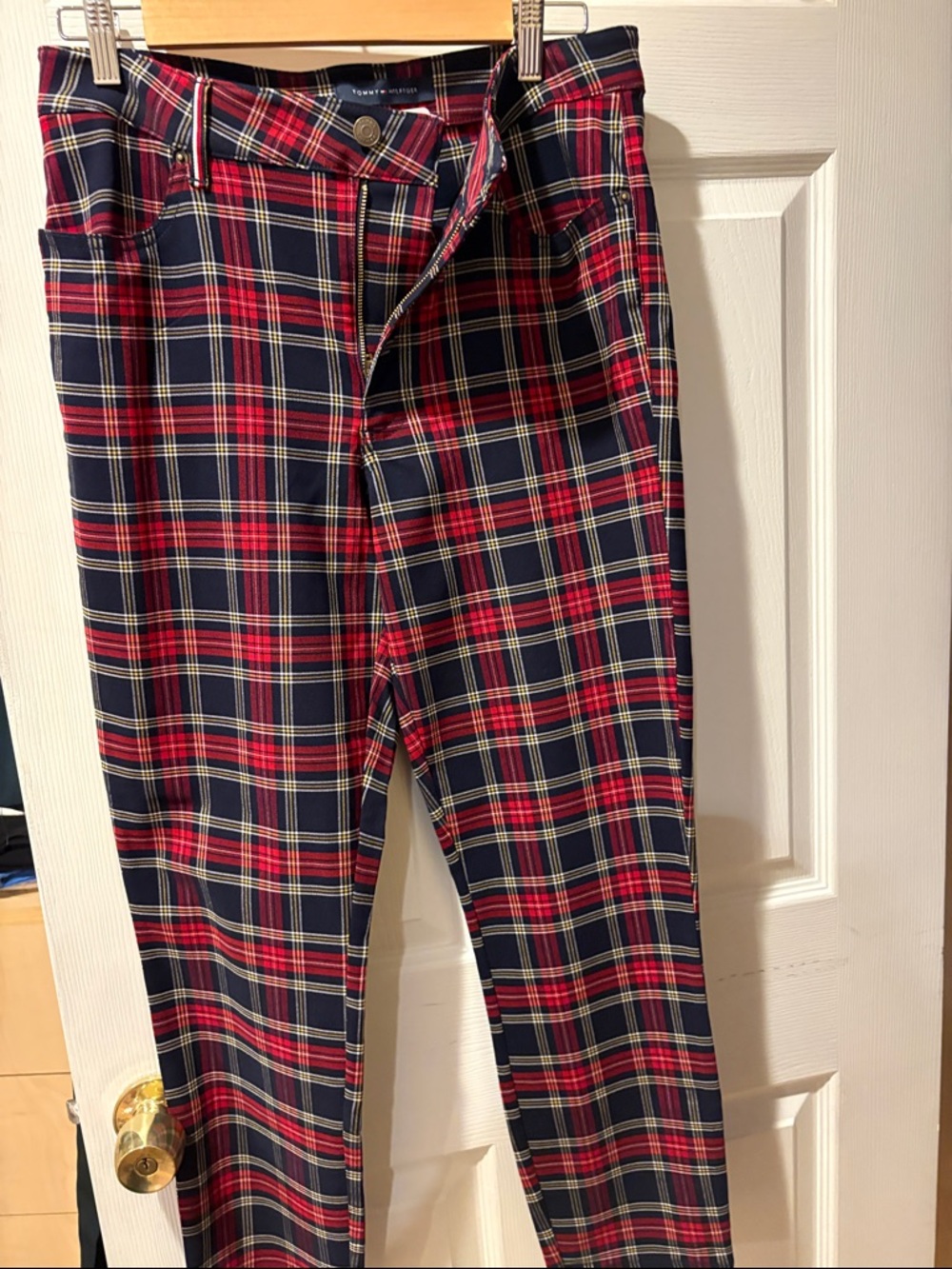 Tommy Hilfiger Red and Navy Plaid Pants